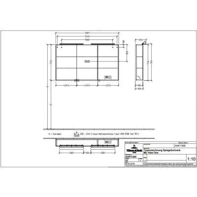 Зеркальный шкаф Villeroy&Boch My View One 130х81х22.4 см (A4411300)